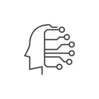 Artificial Intelligence Head vector Technology concept line icon