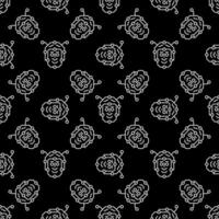 Artificial Intelligence Face vector Robot Head dark line seamless pattern
