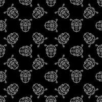 Artificial Intelligence Face vector Robot Head dark line seamless pattern