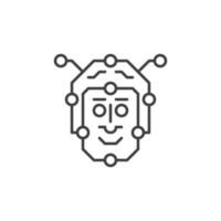 Artificial Intelligence Face vector Robot Head concept line icon