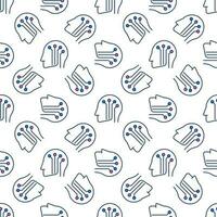 Artificial Intelligence Head vector AI colored seamless pattern