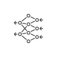 Artificial Neural Network vector concept line icon or symbol