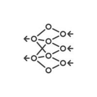 Artificial Neural Network vector concept line icon or symbol