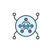 Artificial Neural Network in Circle vector concept colored icon
