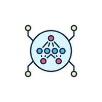 Artificial Neural Network in Circle vector concept colored icon