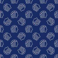 cerebro tecnología vector ai cabeza de colores sin costura modelo