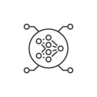 Circle with Artificial Neural Network vector concept thin line icon