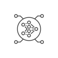 Circle with Artificial Neural Network vector concept thin line icon