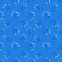 Cloud and AI Head vector Learning blue line seamless pattern