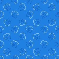 Cloud and AI Head vector Learning blue line seamless pattern