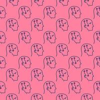 Circuits in Human Head vector Robot Learning colored seamless pattern