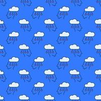Cloud connected with Head vector colored seamless pattern