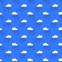 Cloud connected with Head vector colored seamless pattern