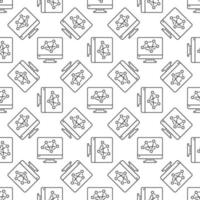 Computer Screen with Neural Network vector line seamless pattern