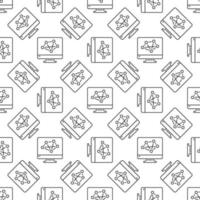 Computer Screen with Neural Network vector line seamless pattern