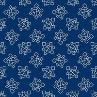 Deep Learning Neural Network vector line blue seamless pattern