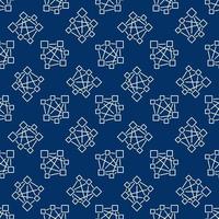 Deep Learning Neural Network vector line blue seamless pattern