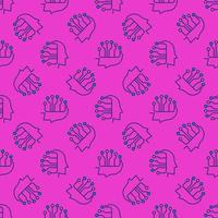 Digital Head vector Artificial Intelligence colored seamless pattern