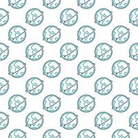 Earth with Arrow vector concept outline seamless pattern