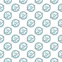 Earth with Arrow vector concept outline seamless pattern