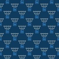 File Documents Neural Network vector outline blue seamless pattern