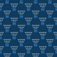 File Documents Neural Network vector outline blue seamless pattern