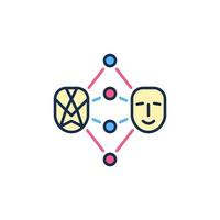 Face Generation with Neural Network vector concept colored icon