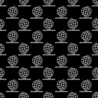 Globe on Stand vector concept dark line seamless pattern