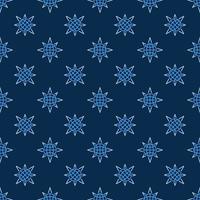 Globe inside Star Shape vector simple blue line seamless pattern