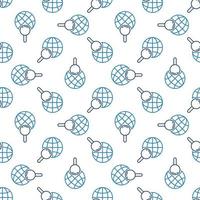 Globe with Magnifier vector concept outline seamless pattern