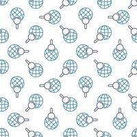 Globe with Magnifier vector concept outline seamless pattern