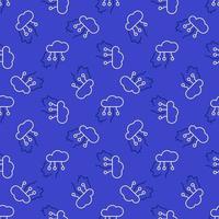 Head connected with Cloud vector Information blue line seamless pattern