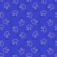 Head connected with Cloud vector Information blue line seamless pattern