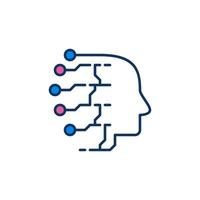 AI Head vector Artificial Intelligence Technology concept colored icon
