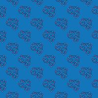 AI Brain vector Neural Network colored seamless pattern