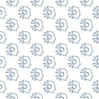 AI Head vector Artificial Intelligence Robot line seamless pattern