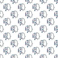 AI Head vector Innovation Technology colored seamless pattern