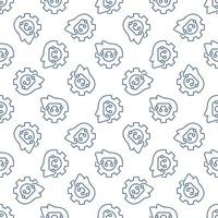 AI Head with Gear vector concept linear seamless pattern