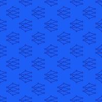 AI Neural Networks Tech vector concept blue line seamless pattern