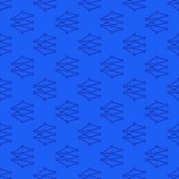 AI Neural Networks Tech vector concept blue line seamless pattern