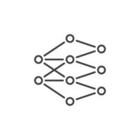 AI Neural Networks Tech vector concept minimal outline icon