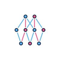 AI Neural Network vector concept creative colored icon