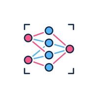 AI Neural Network Technology vector concept colored icon
