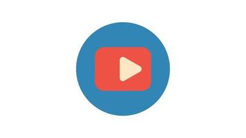 Play Button on white background, animated icon. video