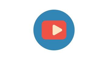 Play Button on white background, animated icon. video