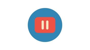 Pause Button on white background, animated icon. video