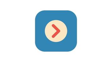 Next Button on white background, animated icon. video
