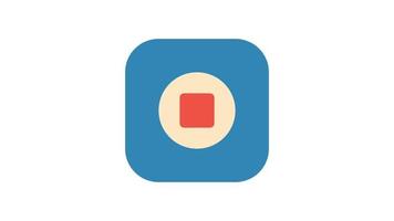 Stop Button on white background, animated icon. video