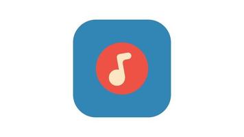 Music Note Button on white background, animated icon. video