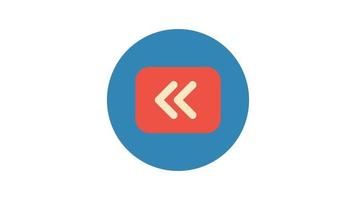 Back Button on white background, animated icon. video